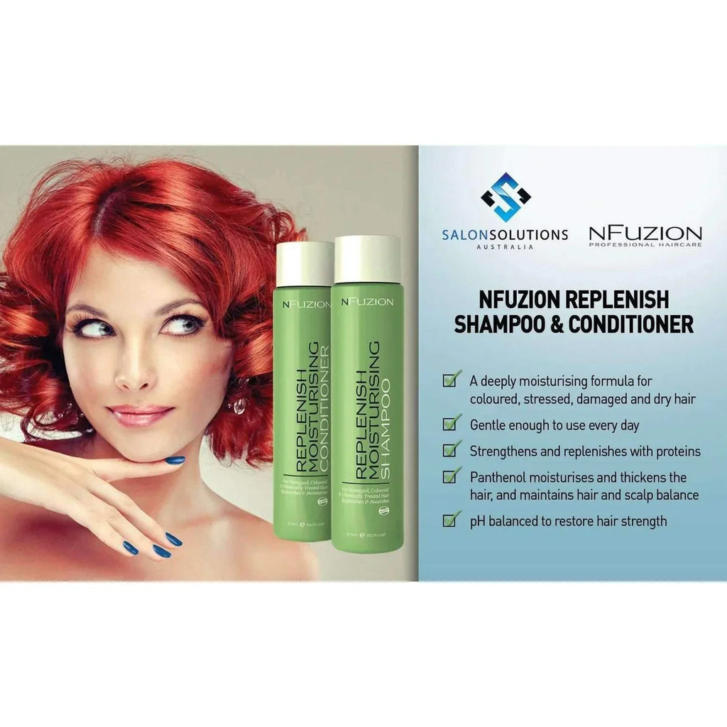 NFuzion Professional Replenish Moisturising Shampoo 375ml/1Ltr